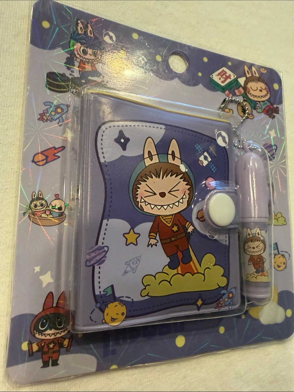 Labubu Purple Mini Paper Notebook Mini Pen Set New - Picture 4 of 4
